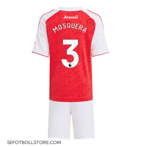 Arsenal Cristhian Mosquera #3 Replika babykläder Hemmaställ Barn 2025-26 Kortärmad (+ korta byxor)